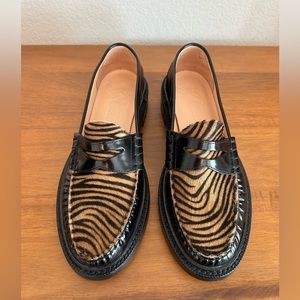 J. Crew Rowan Penny Loafer in Tiger Print Size 10